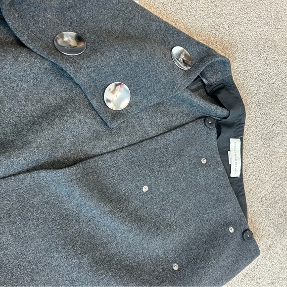 STELLA McCartney gray Pelier wrap front wool cashmere blend button skirt Sz 38 - Picture 9 of 15